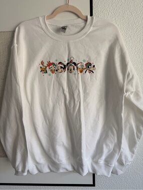 White Disney Holiday Crewneck Sweatshirt